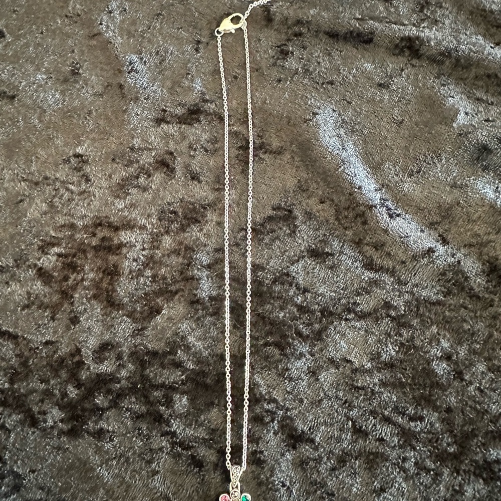 Brighton Elegant Silver Necklace with Multicolor Gemstones